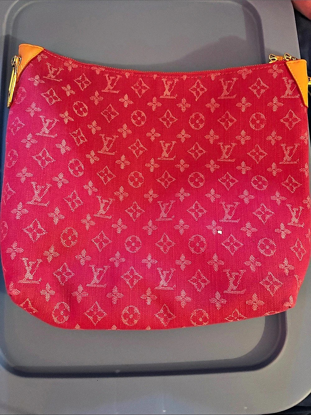 Louis Vuitton Monogram Mini Lin Françoise Red & Gold Shoulder Bag